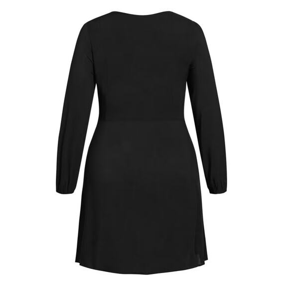 CCX City Chic Black Button Down Long Sleeve Relax Me Dress 14 NWT - Picture 4 of 7